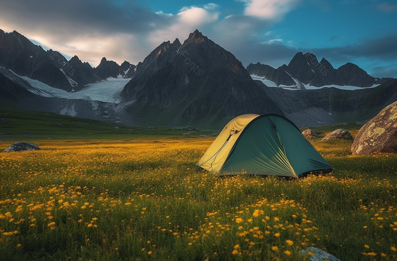 旅行春天里高山下露营地里的帐篷野外实拍照片,高清,摄影图,摄影图片,图片大全,摄影图免费下载